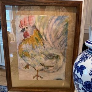 Framed Rooster Art Print